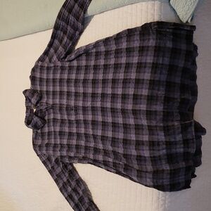 Cotton long sleeve plaid dress